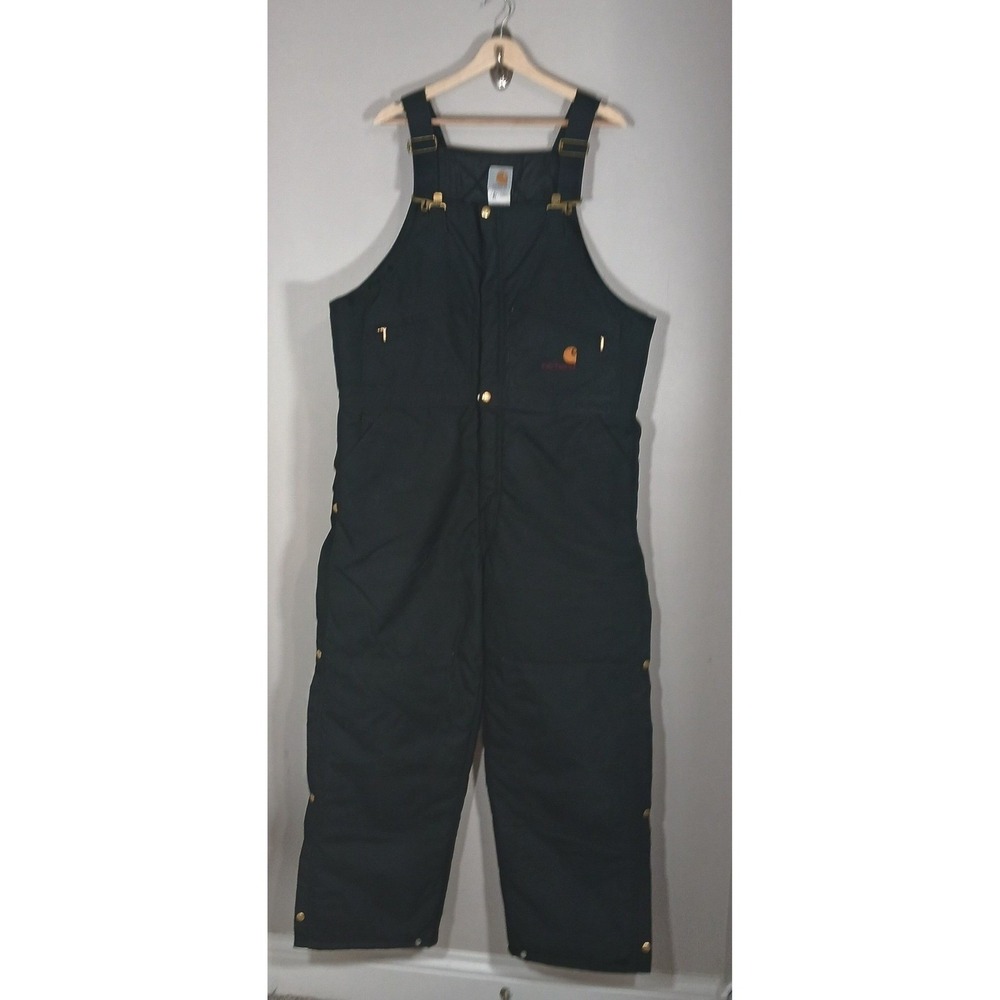 Vintage Carhartt Bibs Overalls Insulated Made In the USA Men's Size 42x30